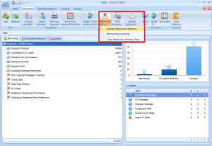 A screen capture showing how to get to the electronic delivery processing area of ILLiad